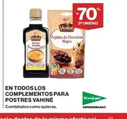 El Corte Inglés VAHINÉ En todos los complementos para postres oferta