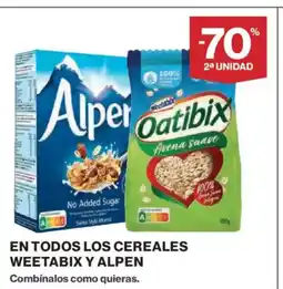 El Corte Inglés WEETABIX Y ALPEN En todos los cereales oferta