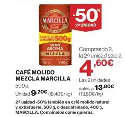 El Corte Inglés MARCILLA Café molido mezcla oferta