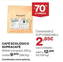El Corte Inglés SUPRACAFÉ Café ecológico oferta