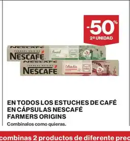 El Corte Inglés NESCAFÉ FARMERS ORIGINS En todos los estuches de café en cápsulas oferta