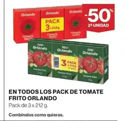 El Corte Inglés ORLANDO En todos los pack de tomate frito oferta