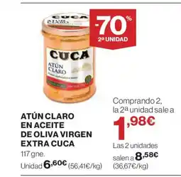 El Corte Inglés CUCA Atún claro en aceite de oliva virgen extra oferta