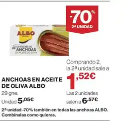 El Corte Inglés ALBO Anchoas en aceite de oliva oferta