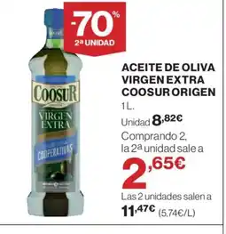 El Corte Inglés COOSUR Aceite de oliva virgen extra origen oferta