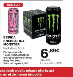 El Corte Inglés MONSTER Bebida energética oferta