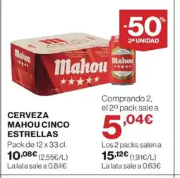 El Corte Inglés MAHOU CINCO ESTRELLAS Cerveza oferta