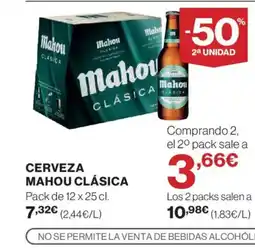 El Corte Inglés MAHOU CLÁSICA Cerveza oferta