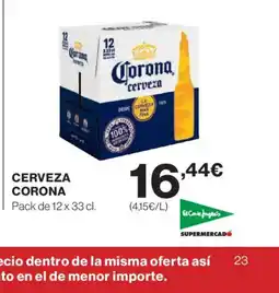 El Corte Inglés CORONA Cerveza oferta