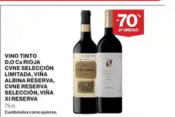 El Corte Inglés Vino tinto d.o ca rioja cvne selección limitada, viña albina reserva, cvne reserva selección, viña xi reserva oferta