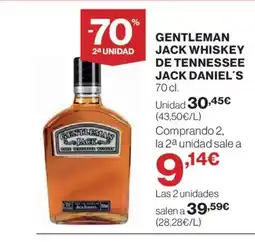 El Corte Inglés JACK DANIEL'S Gentleman jack whiskey de tennessee oferta