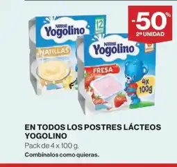 El Corte Inglés YOGOLINO En todos los postres lácteos oferta