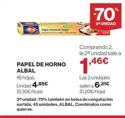 El Corte Inglés ALBAL Papel de horno oferta