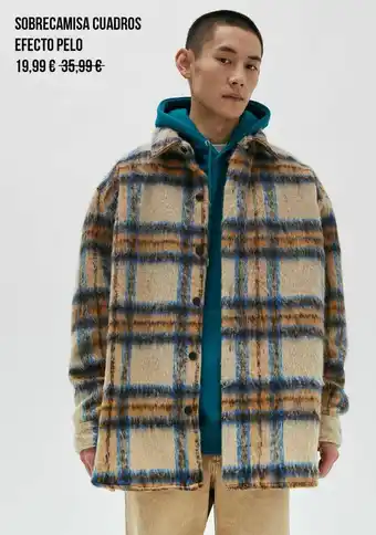 Pull & Bear Sobrecamisa cuadros efecto pelo oferta