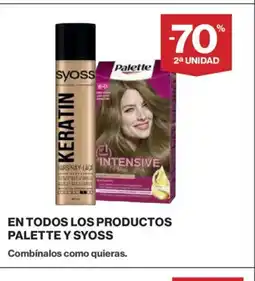 El Corte Inglés En todos los productos palette y syoss oferta