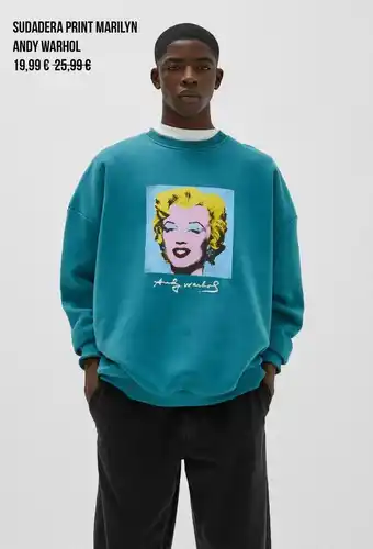 Pull & Bear Sudadera print marilyn andy warhol oferta