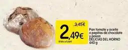Dialprix Delicias del horno - pan tomate y aceite o pepitas de chocolate y pasas oferta