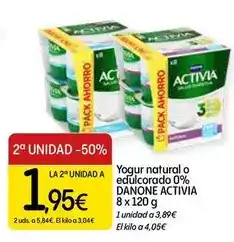 Dialprix Danone - activia yogur natural o edulcorado 0% oferta
