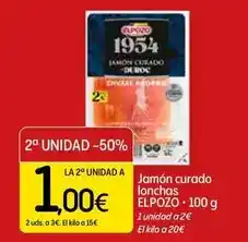 Dialprix Elpozo - jamon curado lonchas oferta