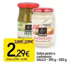 Dialprix Gallo - salsa pesto o carbonara oferta