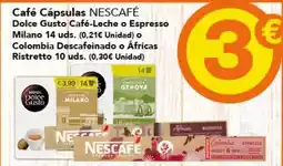 Gadis Nescafé - café cápsulas dolce gusto cafe-leche o espresso milano 14 uds oferta