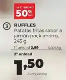 Alimerka Ruffles - patatas fritas sabor a jamon pack ahorro oferta