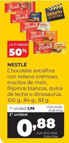 Alimerka Nestlé - chocolate extrafino con relleno cremoso oferta