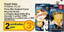 Gadis Purina - snack gato felix party mix original carne oferta