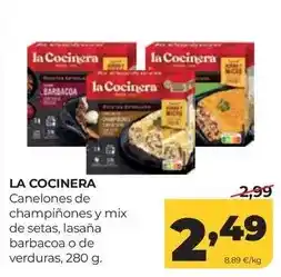 Alimerka La cocinera - canelones de champiñones y mix de setas oferta