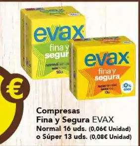 Gadis Evax - compresas fina y segura oferta