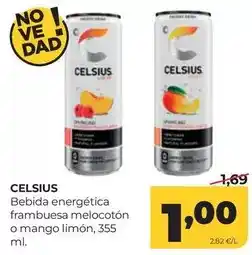 Alimerka Mango - bebida energética frambuesa melocoton o mango limon oferta