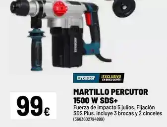 Erbauer - martillo percutor 1500 w sds+