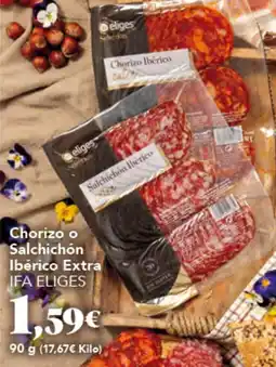 Gadis IFA ELIGES Chorizo o Salchichón Ibérico Extra oferta