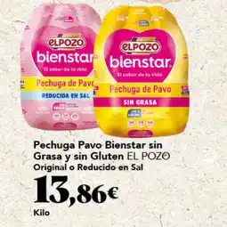 Gadis EL POZO Pechuga Pavo Bienstar sin Grasa y sin Gluten Original o Reducido en Sal oferta