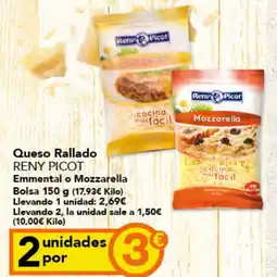 Gadis RENY PICOT Queso Rallado Emmental o Mozzarella oferta