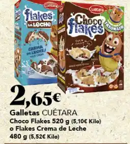 Gadis CUÉTARA Galletas Choco Flakes o Flakes Crema de Leche oferta