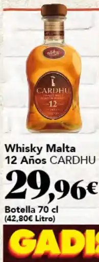 Gadis CARDHU Whisky Malta 12 Años oferta
