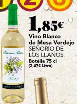 Gadis SEÑORÍO DE LOS LLANOS Vino Blanco de Mesa Verdejo oferta