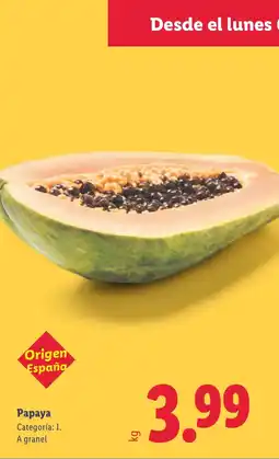 Lidl Papaya oferta