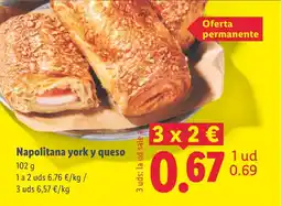 Lidl Napolitana york y queso oferta
