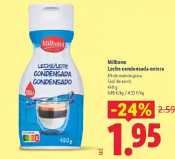 Lidl MILBONA Leche condensada entera oferta