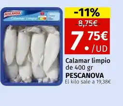 Maskom Supermercados PESCANOVA Calamar limpio oferta