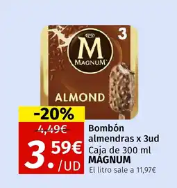 Maskom Supermercados MAGNUM Bombón almendras oferta