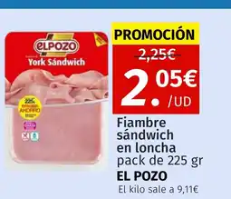 Maskom Supermercados EL POZO Fiambre sándwich en loncha oferta