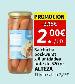 Maskom Supermercados ALTEZA Salchicha bockwurst x 8 unidades oferta