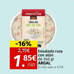 Maskom Supermercados ARGAL Ensalada rusa con atún oferta