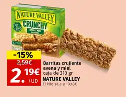 Maskom Supermercados NATURE VALLEY Barritas crujiente avena y miel oferta
