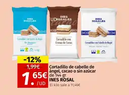 Maskom Supermercados INES ROSAL Cortadillo de cabello de ángel, cacao o sin azúcar oferta