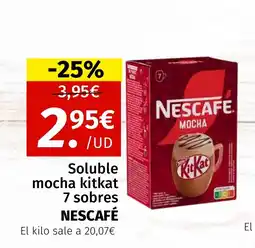 Maskom Supermercados NESCAFÉ Soluble mocha kitkat 7 sobres oferta