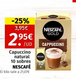 Maskom Supermercados NESCAFÉ Capuccino natural 10 sobres oferta